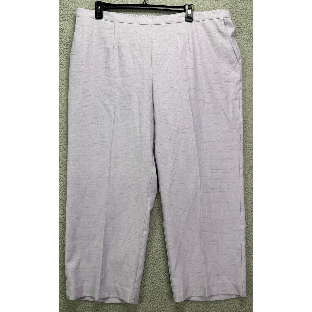 Alfred Dunner Pants Womens‎ 24W Plus Light Purple Classic Fit Elastic Waist NEW